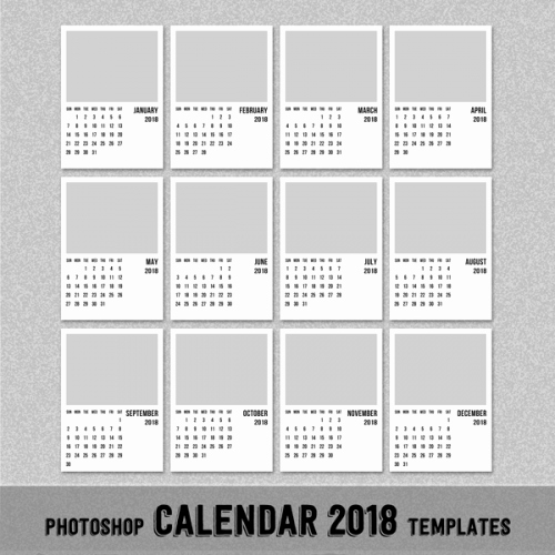 Photoshop Calendar Template 2017 Awesome 2018 Monthly Calendar Template 5x7&quot; Shop or