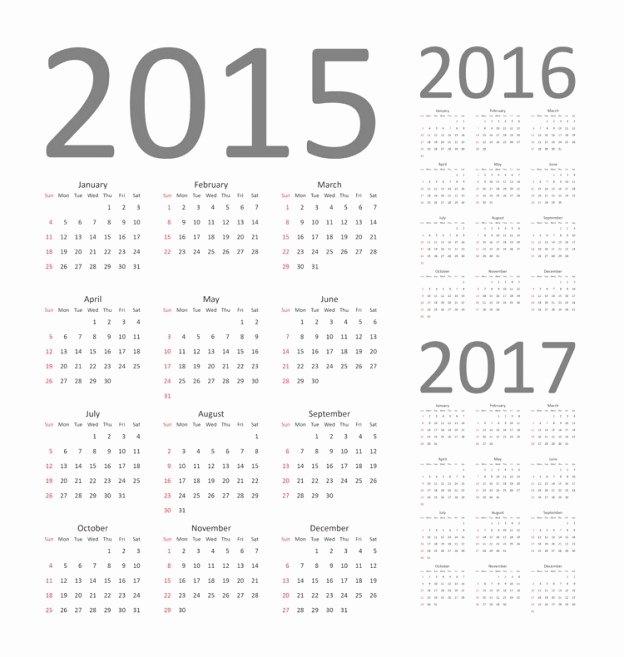 Photoshop Calendar Template 2017 Awesome Calendar 2015 2016 and 2017 Fully Editable Vecto2000
