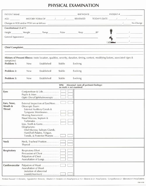 Physical Exam form Template Elegant 9 Best Of Medical Physical Examination forms