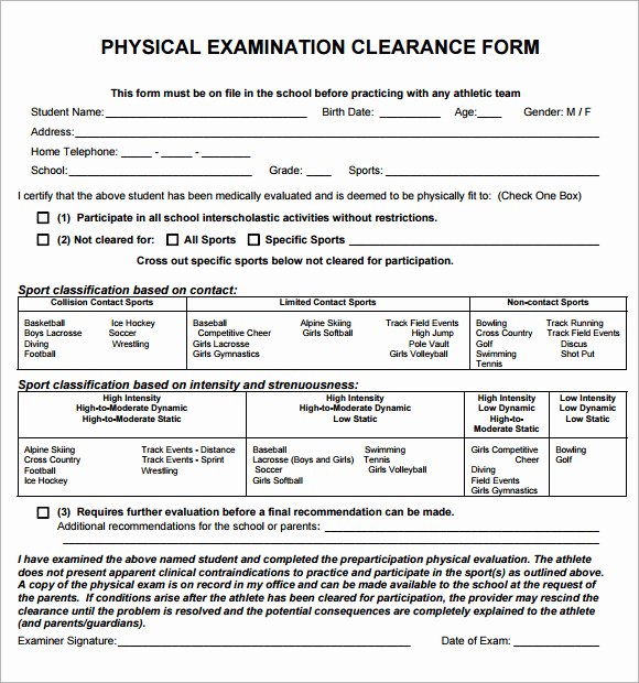 Physical Exam form Template Inspirational Physical Exam Template 8 Download In Documents In Pdf