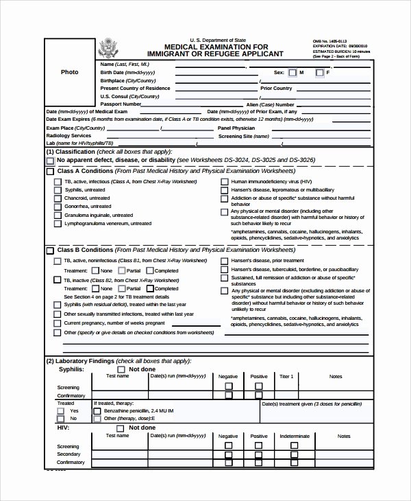 Physical Exam form Template Luxury 9 Sample Physical Exam forms – Pdf
