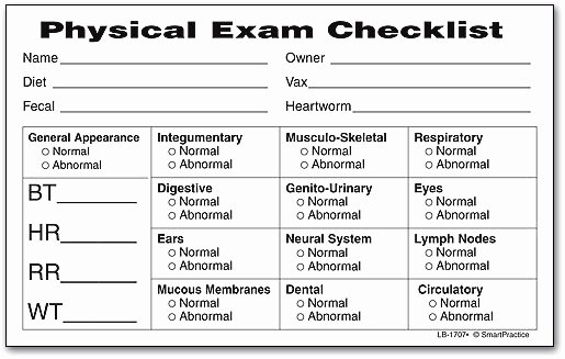 Physical Examination forms Template Beautiful House Plans Physical Exam Checklist