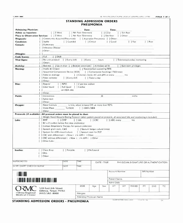 Physician orders form Template Beautiful Physician order form Template Physician order form