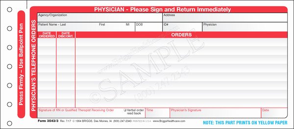 Physician orders form Template New Physicians Verbal Telephone order form