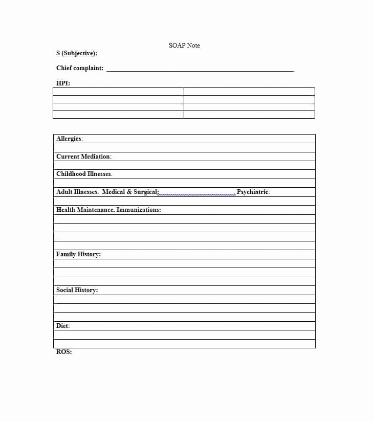Physician Progress Note Template Awesome 40 Fantastic soap Note Examples &amp; Templates Template Lab