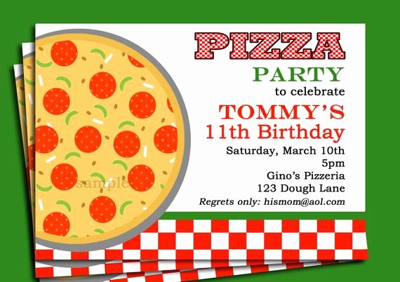 pizza party invitation printable or