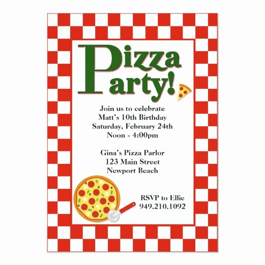 Pizza Party Invitation Template Fresh Pizza Party Birthday Invitation