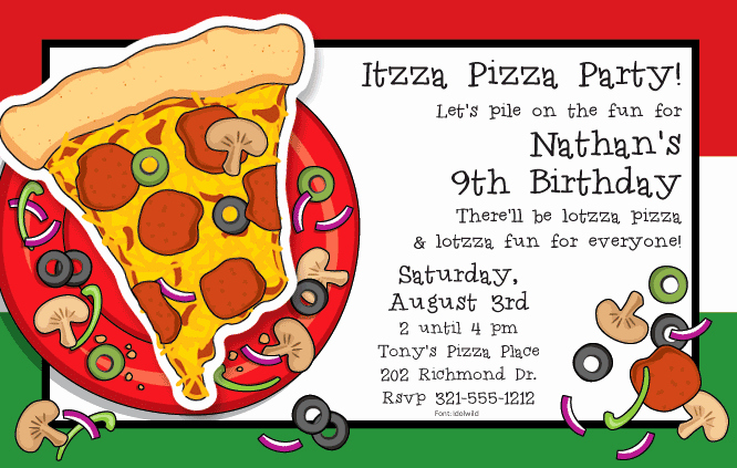 Pizza Party Invite Template Beautiful Big Slice Of Pizza Wigglers Party Invitation Blank