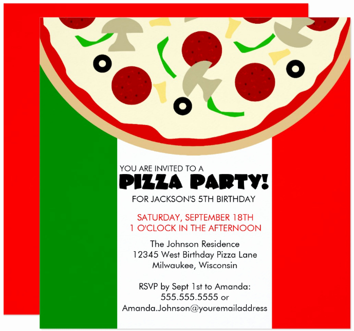Pizza Party Invites Template Beautiful 14 Pizza Party Invitation Designs &amp; Templates Psd Ai