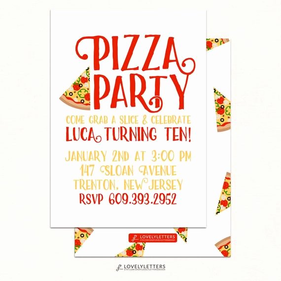 Pizza Party Invites Template Beautiful Pizza Party Invitation Pizza Invitation Pizza Party