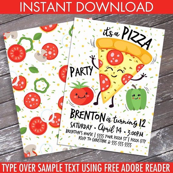 Pizza Party Invites Template Elegant 14 Pizza Party Invitation Designs &amp; Templates Psd Ai