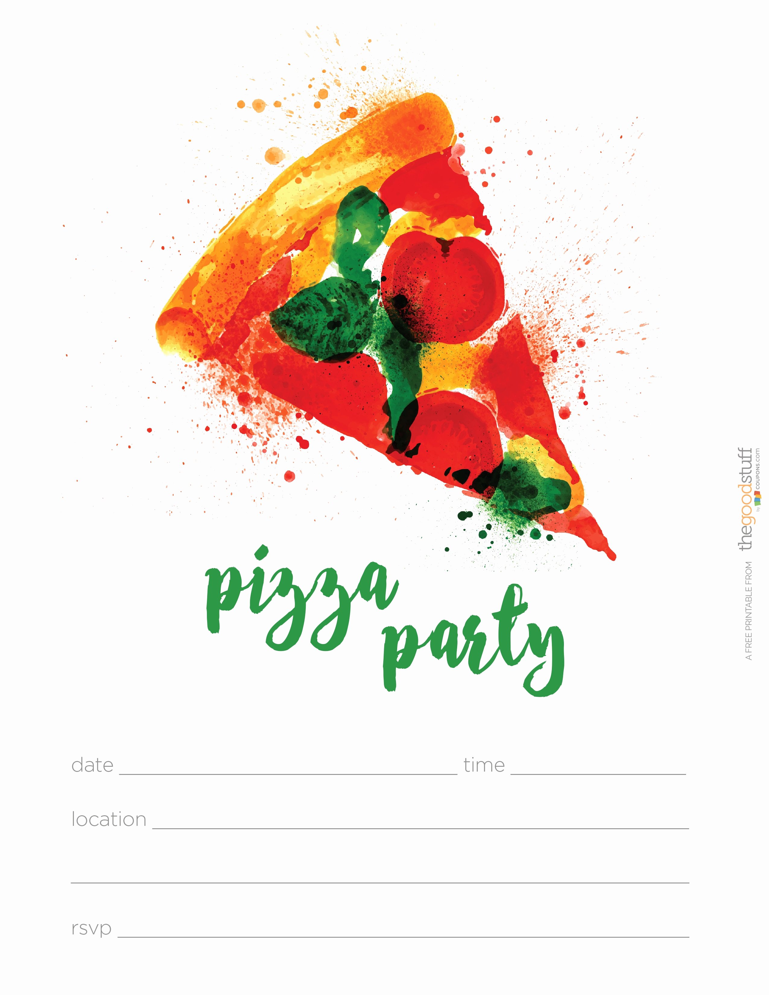 Pizza Party Invites Template Unique Hostess Helpers Free Pizza Party Printables thegoodstuff