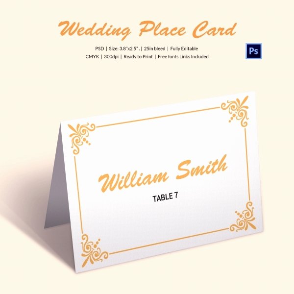 Place Card Template Wedding Elegant 25 Wedding Place Card Templates