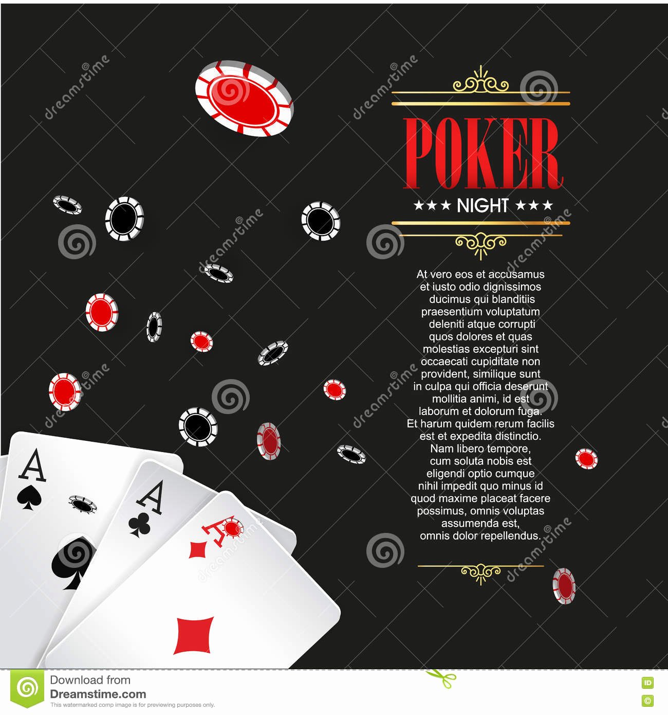 Playing Card Design Template Lovely Casino Poker Poster Banner Background Flyer Template