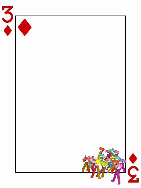 Playing Card Size Template Elegant Mome Raths 3 Of Diamonds Alice In Wonderland Playing