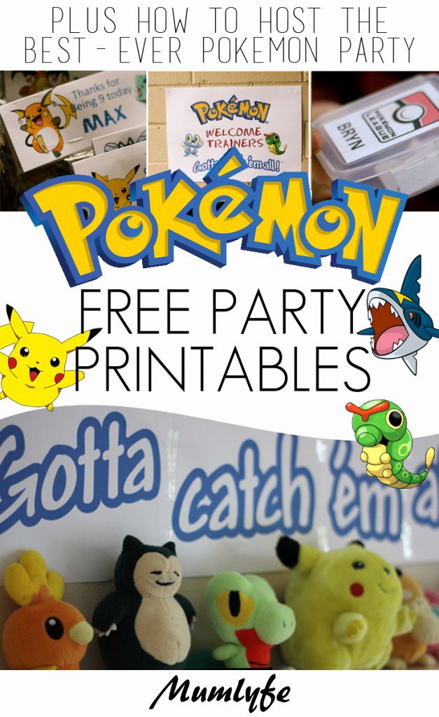 pokemon party free printables