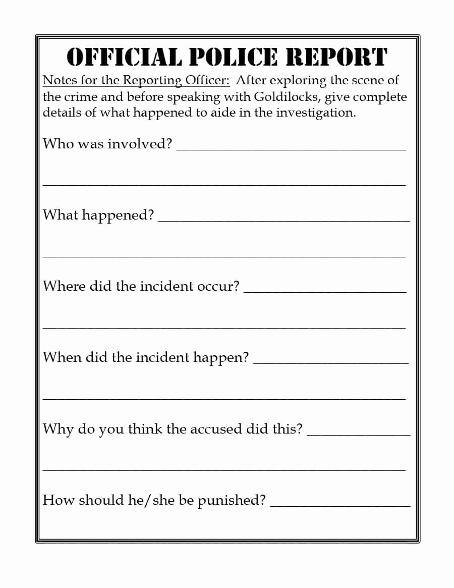 Police Incident Report Template Awesome 20 Police Report Template &amp; Examples [fake Real]