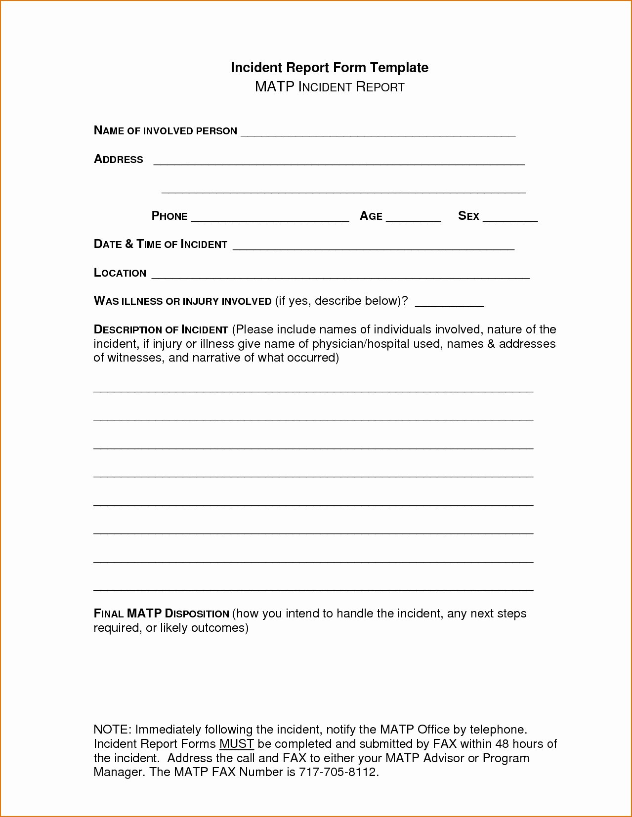 Police Incident Report Template New Incident Report Template Microsoft Word