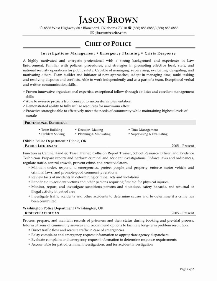 Police Officer Resume Template Unique 17 Best Ideas About Police Ficer Resume On Pinterest