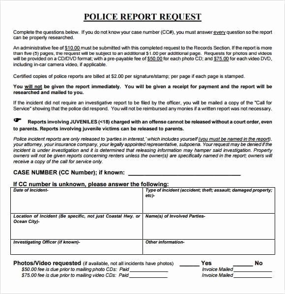 Police Report Template Pdf Fresh 7 Police Report Templates Word Excel Pdf formats