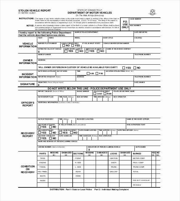 Police Report Template Pdf Luxury Police Report Template