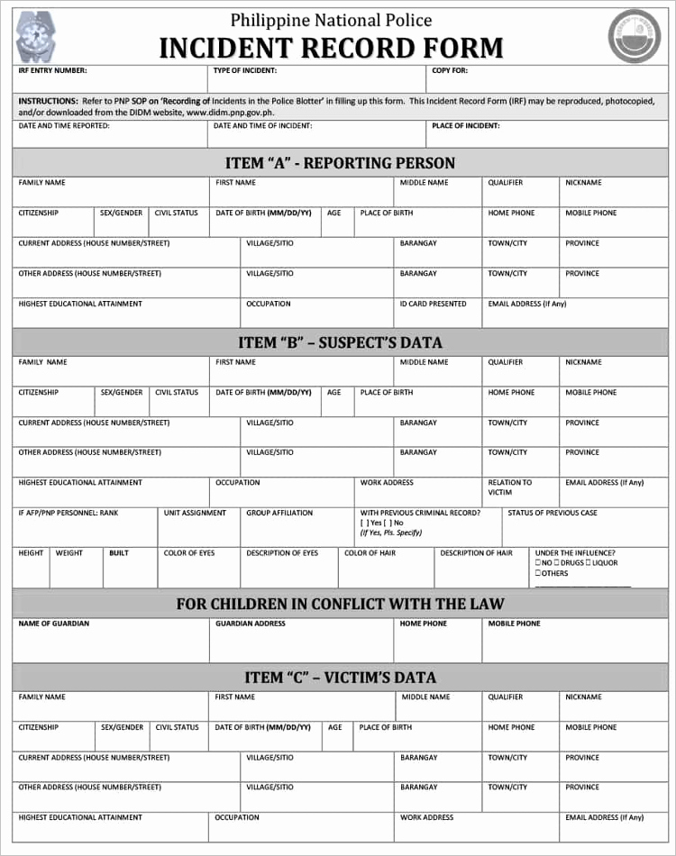 Police Report Template Pdf New 24 Printable Police Report Templates Free Pdf Word formats