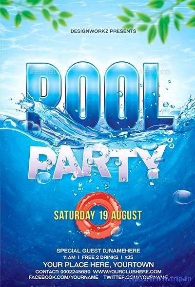 Pool Party Flyer Template Lovely 50 Best Summer Pool Party Flyer Print Templates 2017
