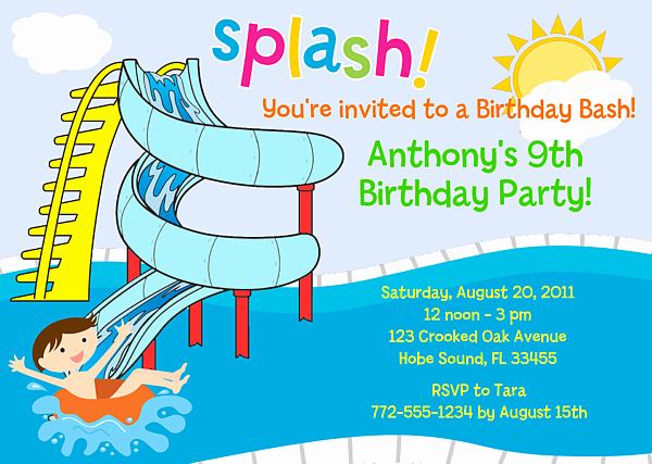 Pool Party Invitation Template New Free Printable Birthday Pool Party Invitations