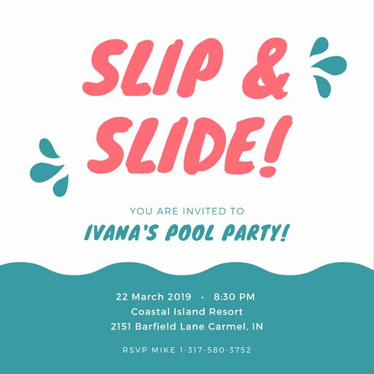 Pool Party Invite Template Awesome Pool Party Invitation Templates Canva