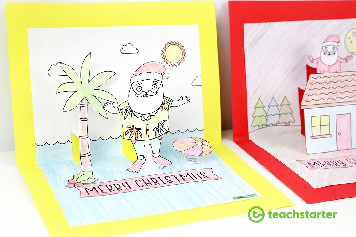 Popup Christmas Card Template Awesome Christmas Craft Summer and Winter Pop Up Card Templates