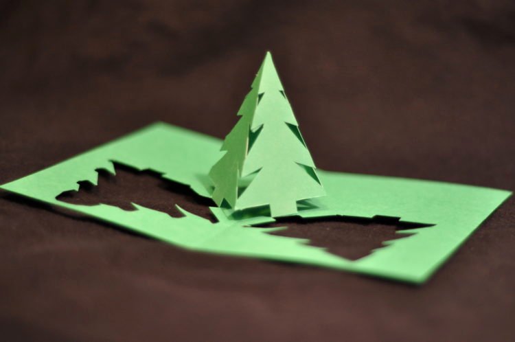 easy christmas tree pop up card template