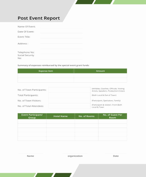 Post event Report Template New 17 event Report Template Free Sample Example format