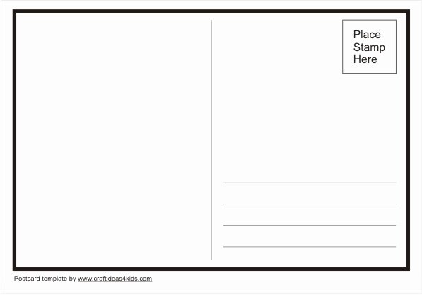 Postcard Template for Kids New Postcard Template – Craft Ideas for Kids