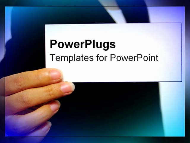 Powerpoint Business Card Template Awesome Hand Holding White Business Card Powerpoint Template
