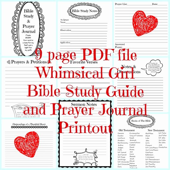 Prayer Journal Template Pdf Awesome Bible Study Printable Prayer Journal Whimsical by