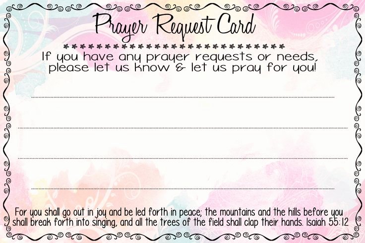 Prayer Request Card Template Luxury Prayer Request Cards