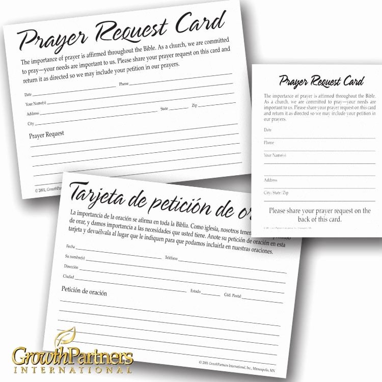 Prayer Request Cards Template Unique Prayer Request Cards Growthpartners International