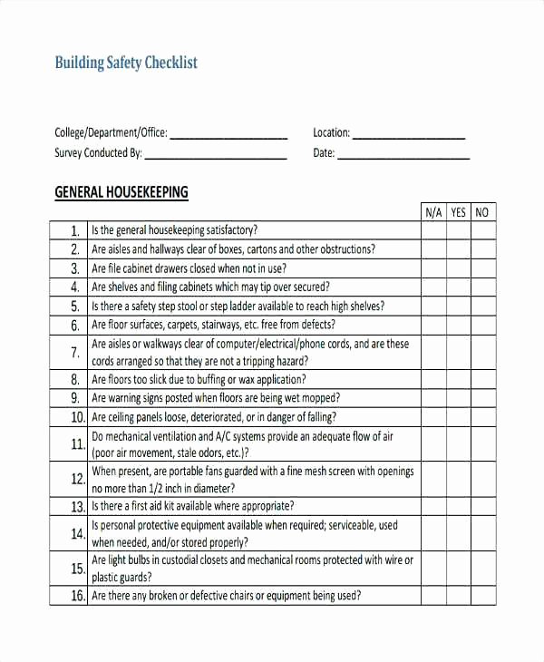 Pre Construction Checklist Template Awesome Project Checklist Template Excel Free Construction