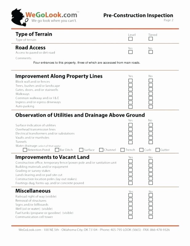 Pre Construction Checklist Template Best Of Checklist Template Report Pre Construction form Print