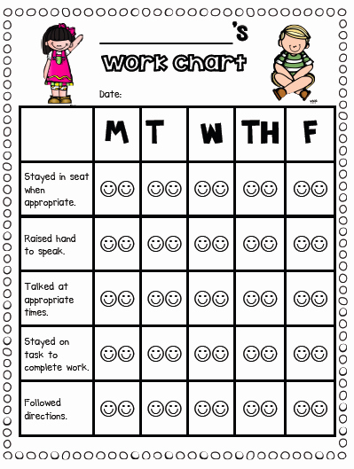 Preschool Behavior Plan Template Elegant Sarah S First Grade Snippets Individual Behavior Chart