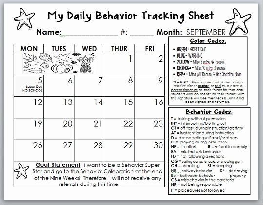 Preschool Behavior Plan Template New Behavior Calendar Template I Am Going to Tweak This to