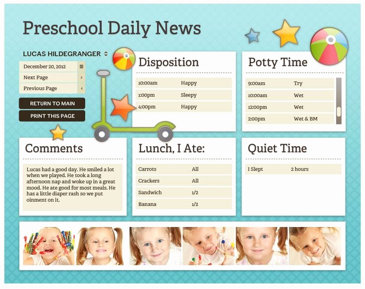Preschool Daily Report Template Beautiful Preschool Daily Report Templates Preschool