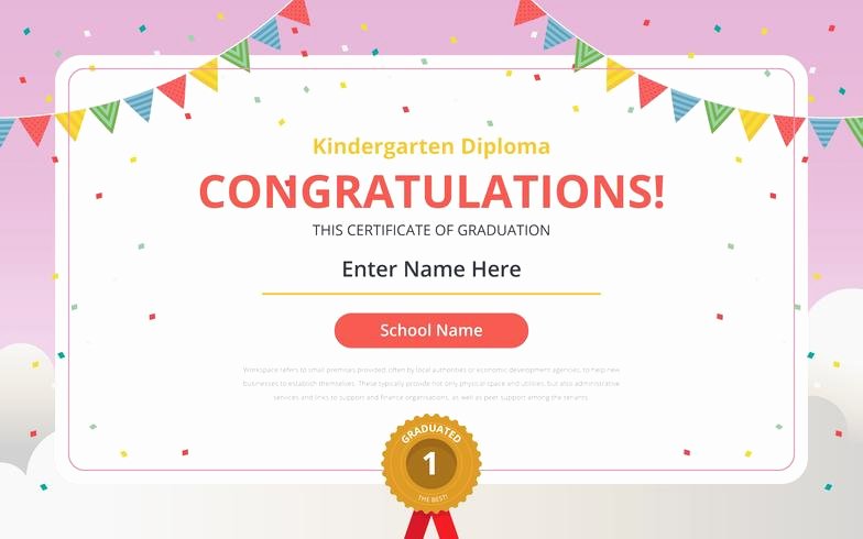 Preschool Graduation Certificate Template Inspirational Kindergarten Diploma Certificate Template Download Free