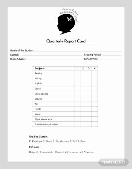 Preschool Report Card Template New Free Report Card Templates