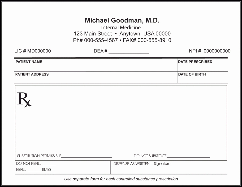 Prescription Pad Template Free Best Of Medication Administration Record form organization