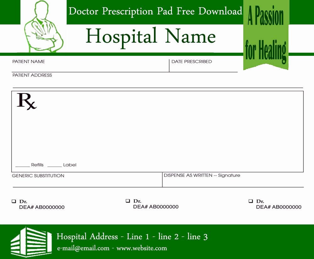 Prescription Pad Template Free Best Of Prescription Pads Template for Doctors