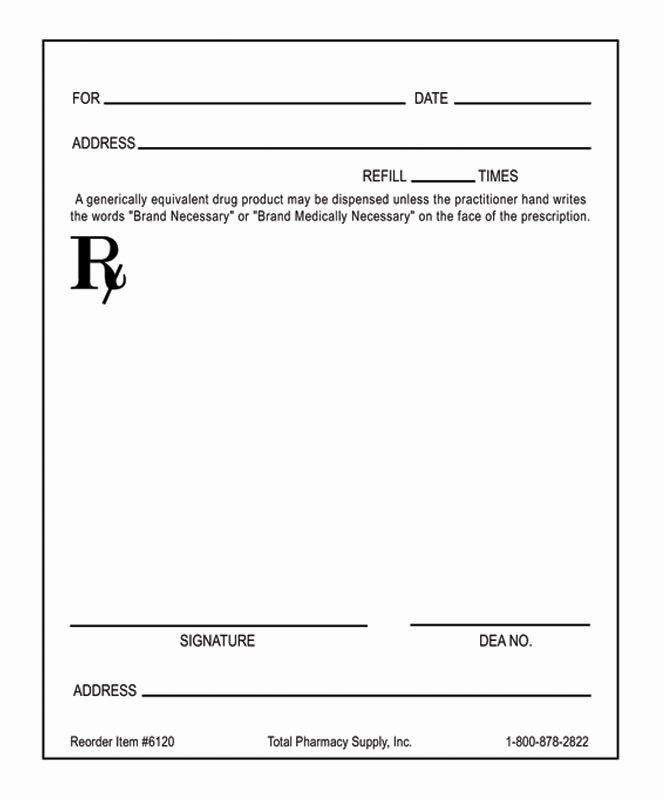Prescription Pad Template Free Fresh Printable Blank Prescription forms to Pin On
