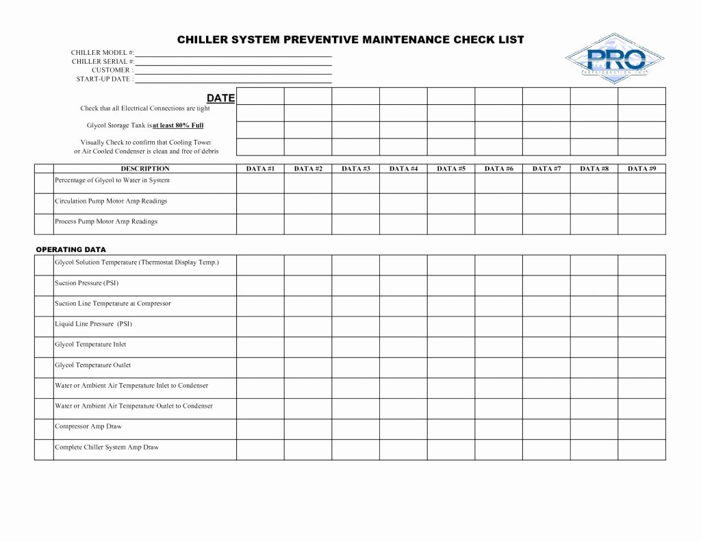 Preventative Maintenance Checklist Template Best Of Preventive Maintenance Spreadsheet Spreadsheet softwar