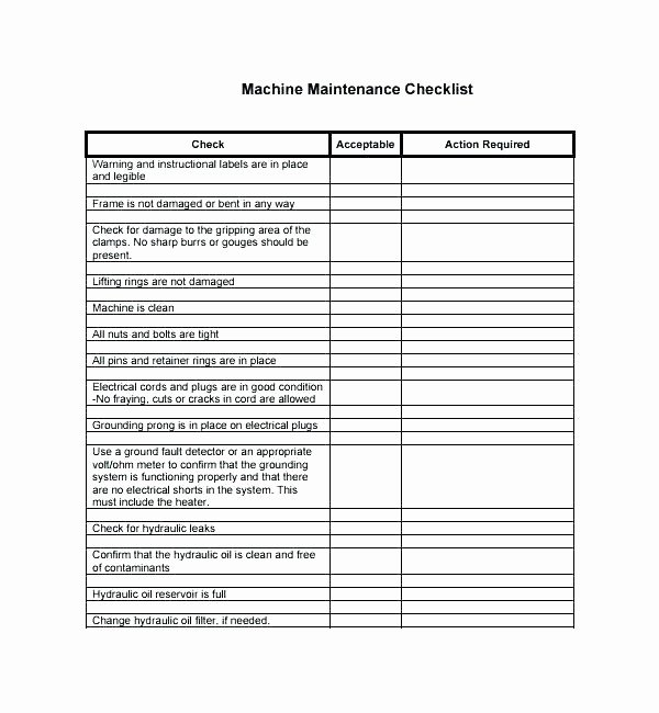 Preventive Maintenance form Template Inspirational Home Maintenance Schedule Template Checklist Seasonal