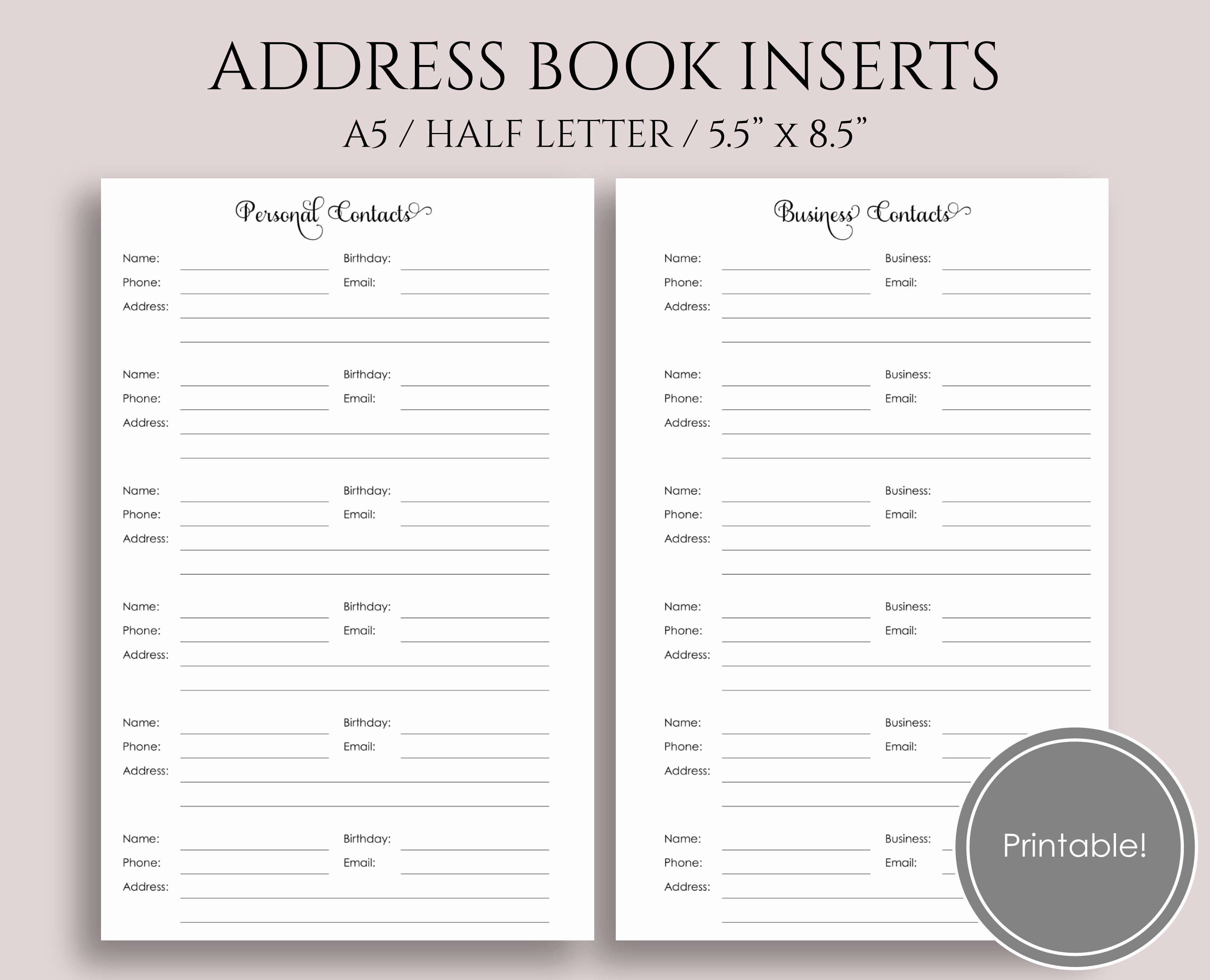 Printable Address Book Template Best Of Address Book Template Word Choice Image Professional